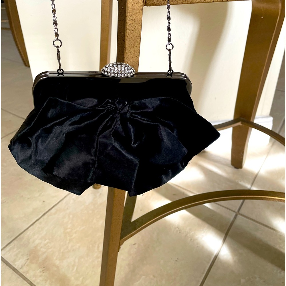 Black velvet evening bag